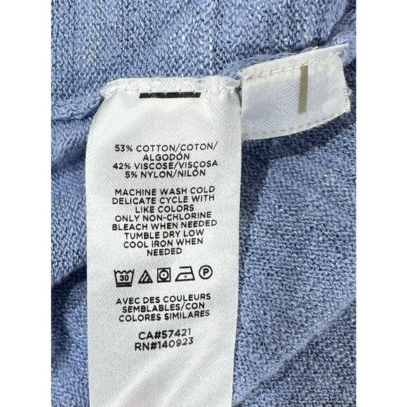 Loft Cardigan Sweater Size Small Periwinkle Slub Knit Open Front Oversized - Picture 4 of 7